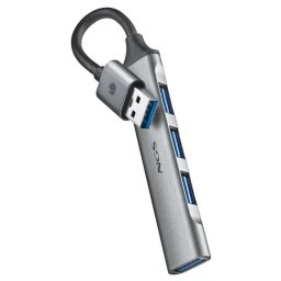 NGS IHUB4 MICRO HUB 4 Puertos USB-A 3.2 5000Mbit/s a 1x USB 3.2 / 3x USB Plata