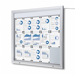 Vitrina de exterior para 15 DIN A4 con iluminación LED e ignífuga