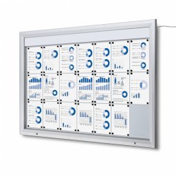 Vitrina de exterior para 21 DIN A4 con iluminación LED e ignífuga