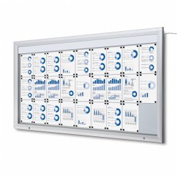 Vitrina de exterior para 27 DIN A4 con iluminación LED e ignífuga