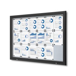 Vitrina de exterior negra para 18 DIN A4
