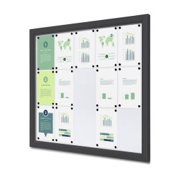 Vitrina de exterior color Antracita para 15 DIN A4 estanca e ignifuga