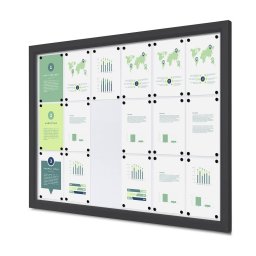Vitrina de exterior color Antracita para 18 DIN A4 estanca e ignifuga