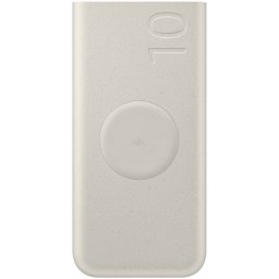 Samsung Batería Portátil 10.000mAh de Carga Súper Rápida 25W, Carga Inalámbrica, 2 Puertos, Beige