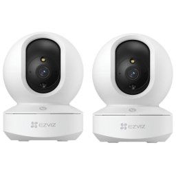 EZVIZ TY1 3MP Pack Doble Cámara de Seguridad Interior Rotativa 2K WiFi Blanca