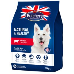 Butcher's Natural & Healthy vacuno pienso para perros - 2 x 3 kg