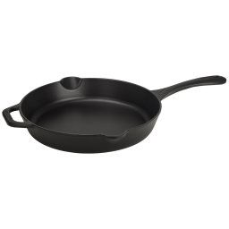 Victoria Sartén Hierro Fundido Esmaltado Inducción 25cm, Apta para Fuego, Barbacoa, Horno, Vitrocerámica, Gas, Cast Iron Skillet, Libre de Tóxicos sin PTFE ni PFOA