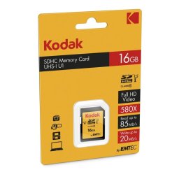 Kodak Tarjeta de Memoria SDHC 16GB UHS-I Clase 10