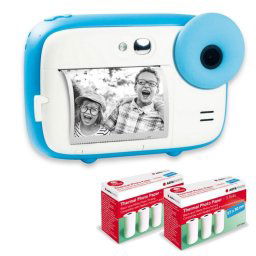 Agfa Photo Pack Realikids Instant CAM Azul + 6 Rollos Extra Papel Térmico ATP3WH