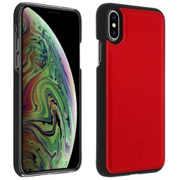 Akashi Funda de Piel Genuina Roja para iPhone X/XS