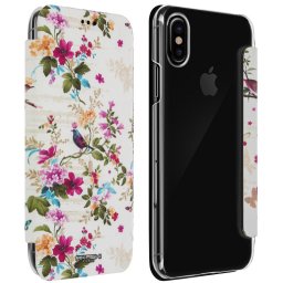 Akashi Funda Libro Flores y Pajaritos para iPhone X/XS