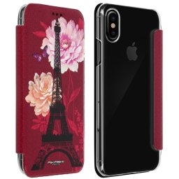 Akashi Funda Libro Flores de Loto París para iPhone X/XS