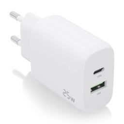 Aisens A110-0758 Cargador 25W 1xUSB-C PD3.0 1xUSB-A QC3.0 Blanco