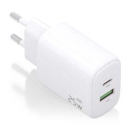 Aisens A110-0911 Cargador 25W 1xUSB-C PD3.0 1xUSB-A QC3.0 Blanco