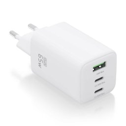 Aisens ASCH-65W3P041-W Cargador GaN 65W 2xUSB-C PD3.0 QC4.0 1xUSB-A QC3.0 Blanco
