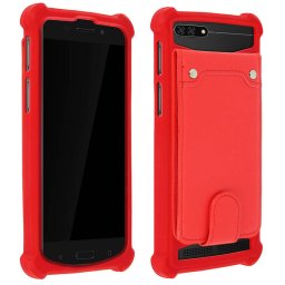 Avizar Funda de Silicona con Cartera Roja para Smartphones 4.7" a 5