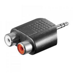 Goobay Adaptador Audio Estéreo 2xRCA a Jack 3.5mm Negro