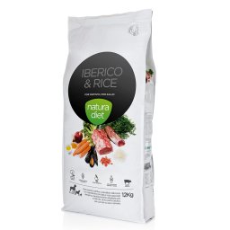 Natura Diet Adult con ibérico y arroz pienso para perros - 12 kg