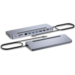 Dock USB-C i-tec C31FLAT2PDPRO Plata 3 Pantallas 4K 100W USB 3.2 DisplayPort HDMI RJ-45