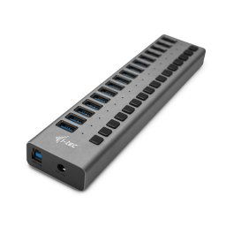 Concentrador USB i-tec USB 3.0 Charging HUB 16 puertos 90W Gris Plug & Play Alimentación 100-240V