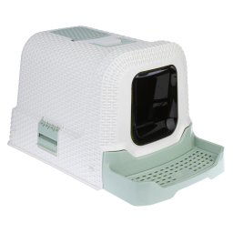 Arenero cubierto con cajón para la arena kooa - blanco/menta
