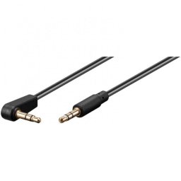 Goobay Cable de Audio Estéreo Acodado Jack 3.5mm Macho/Macho 1m Negro