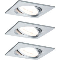 PAULMANN PLM 93456 - Luminaria empotrada NOVA coin, 6 W, 2700 K, 50°, cuadrado, Alum