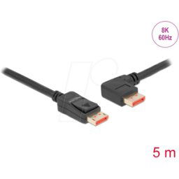 DELOCK 87049 - Cable DisplayPort 1.4, 8K a 60 Hz, ángulo de 90° a la izq