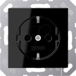 JUNG JG A1520 KI SW - Toma de corriente, SAFETY+, Duroplast, serie a, negro