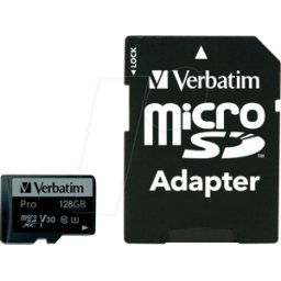 VERBATIM 47044 - Tarjeta de memoria microSDXC de 128GB, Verbatim, clase 10, U3