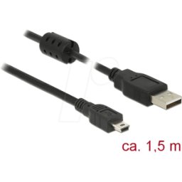 DELOCK 84913 - Cable USB 2.0 Type-A male > Mini-B male 1.5 m