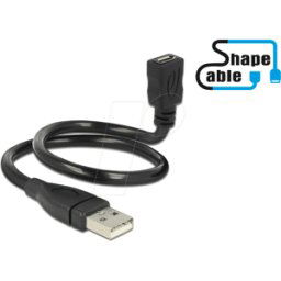 DELOCK 83921 - Cable USB 2.0, conector macho a conector hembra Micro B, forma,