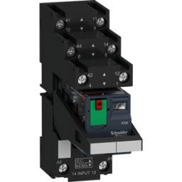 SCHNEIDER ELECTRIC RXM2AB2B7PVS - Relé en miniatura, 2 W, 10 a, 24VCA, botón de prueba LED