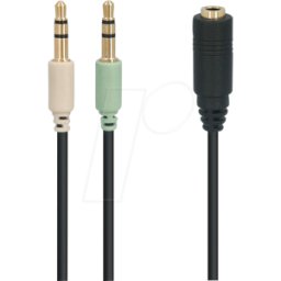 GOOBAY 48980 - 2 conectores macho de 3 patillas de 3,5 mm a conector hembra de
