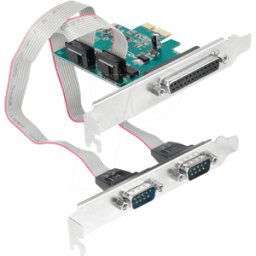 DELOCK 90413 - 2 puertos RS 232, serie, 1 puerto DB25, paralelo, tarjeta PCIe
