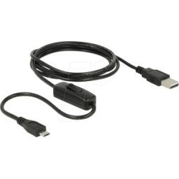 DELOCK 84803 - Cable USB 2.0, conector macho A micro B, interruptor, 1,5 m