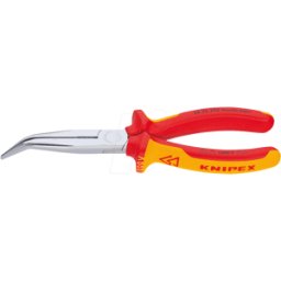 KNIPEX KN 26 26 200 - Alicates de punta redonda VDE, curvados 40°, 200 mm