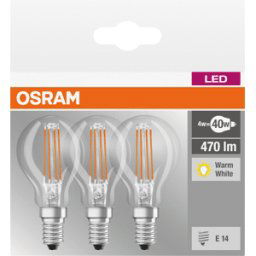 LEDVANCE GMBH OSR 405807581933 - Lámpara LED base E14, 4,5 W, 470 lm, 2700 K, filamento, p