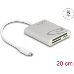 DELOCK 91005 - Lector de tarjetas, externo, USB-C, 3 puertos