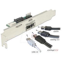 DELOCK 63921 - Delock chapa ranurada 1x eSATApd 5 V / 12 V.