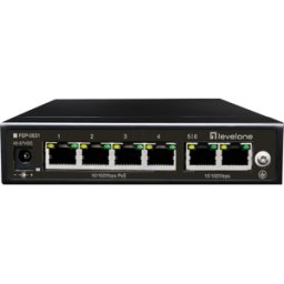 LEVELONE FEP0631 - Switch, 6 puertos, Fast Ethernet, PoE+