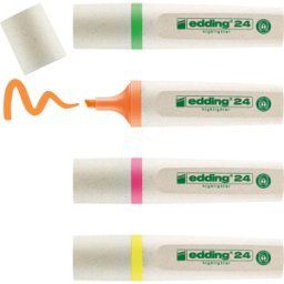 EDDING 24/4S - Rotulador fluorescente, ecológico, 4 colores