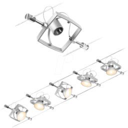 PAULMANN PLM 94430 - Sistema de cuerda WireSystem Spot MacII, cromo mate, 5 puntos, G
