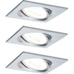 PAULMANN PLM 93438 - Luminaria EMPOTRADA NOVA, GU10, 3x6.5 W, 2700 K, 50°, cuadrado,