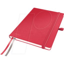 LEITZ 44770025 - LEITZ cuaderno A5 a cuadros, cubierta fija, rojo