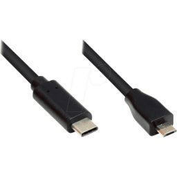 GOOD CONNECTIONS GC M0122 - Cable USB 2.0, conector C < conector micro B, CU, negro, 1 m