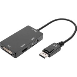 DIGITUS DIGI AK34041802S - Adaptador DisplayPort, conector DisplayPort / VGA / HDMI / DVI