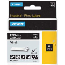 DYMO IND 1805437 - Vinilo DYMO IND Band, 9 mm, blanco/negro