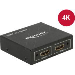 DELOCK 87701 - HDMI Splitter, conector hembra HDMI a 2 conectores hembra HDMI