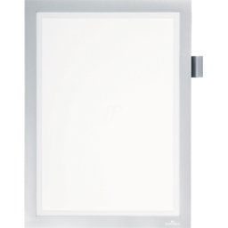 DURABLE 499323 - Marco de información, a4, autoadhesivo, abierto, plateado